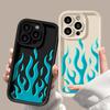 Premium Blue Flame Suitable for iPhone17 Mobile Phone Case Apple 17promax New 2026 Fine Hole 16/15