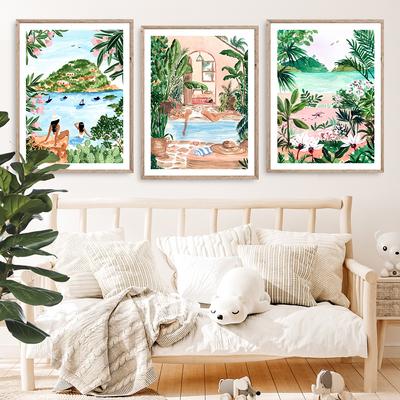 Morocco Poster Home Decor Poolside Siesta Seaside Italy Nordic Posters And Prints Wall Art Canvas Painting Pictures Decoration
