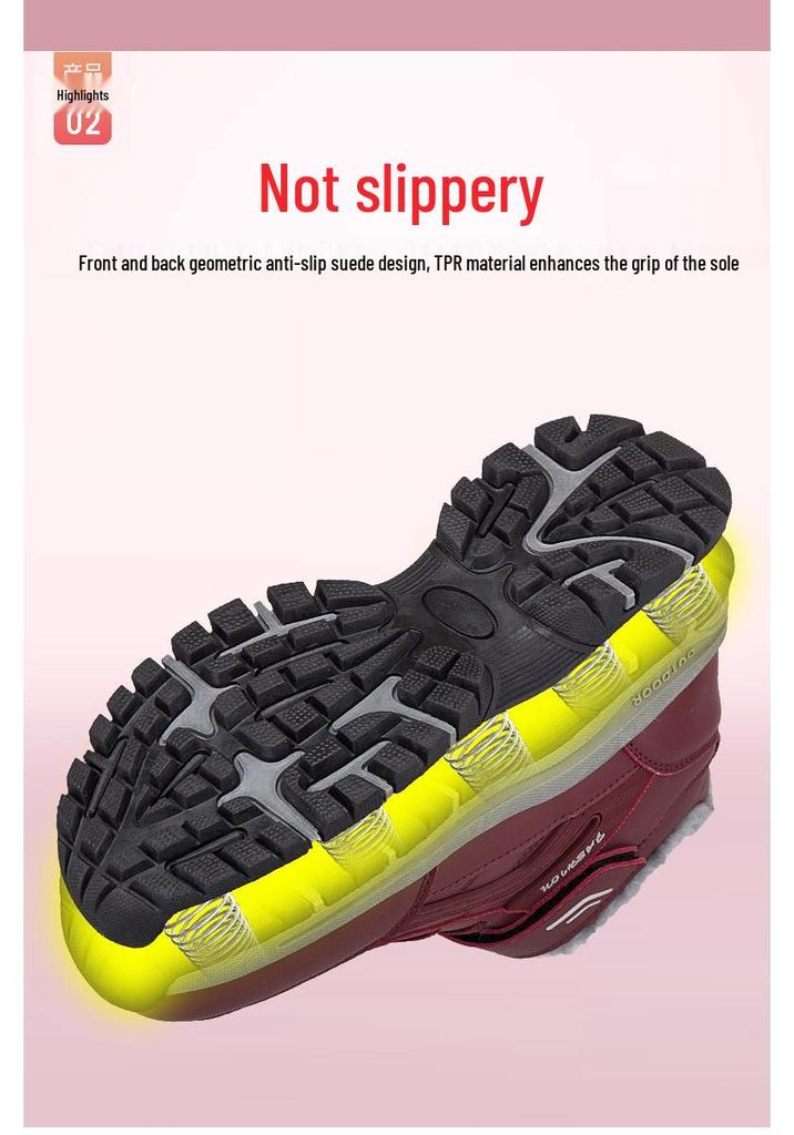 Women's Winter Non-Slip Waterproof Cotton Shoes with Velvet Lining for Middle-Aged and Elderly - Warm Walking & Sports Snow Boots