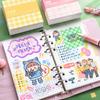 Simple Grid Square Notes Non-sticky Journal Diary Message Scrapbook Material Decorative Backing Paper Back To School  Memo Pad