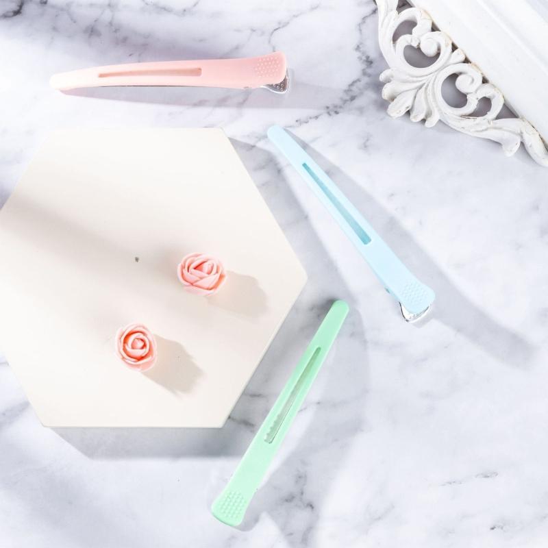 6 Stück Haarspange für Damen Styling Silikonband Professionelle Knitterfreie Entenschnabel-Haarroller-Klemme für Salon und Zuhause