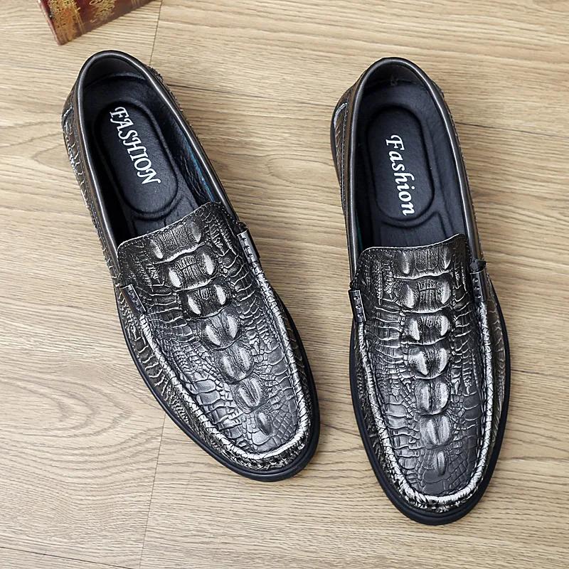 Skinn Loafers Skor Herr Äkta Läder Slip-on Mockasiner Handgjorda Man Casual Skor Kör Gå Lyxig Fritid Zapatos