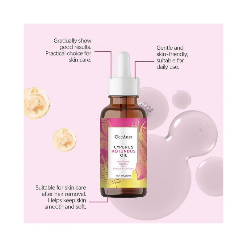 60ml Cyperus Rotundus Öl - 60ml Natürliches Cyperus Rotundus Öl zur Haarentfernung, Feuchtigkeitsspendendes & Beruhigendes Cyperus Öl zur Reduzierung des Körperhaarwuchses