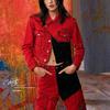 Levi's Women's Cropped Denim Jacket Red A1054-0000