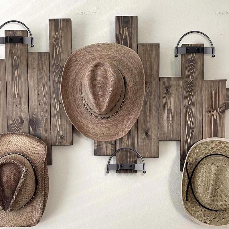 Cowboy Hat Holder 4X Cowboy Hat Organizer Storage Shelf With Hooks For Western Baseball Caps Heavy Duty Space Saving