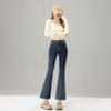 Spring Summer Blue Micro Flare Petite Slim Vintage Black Nine Points Denim Pants For Women Casual Pants Oversize Denim Trousers