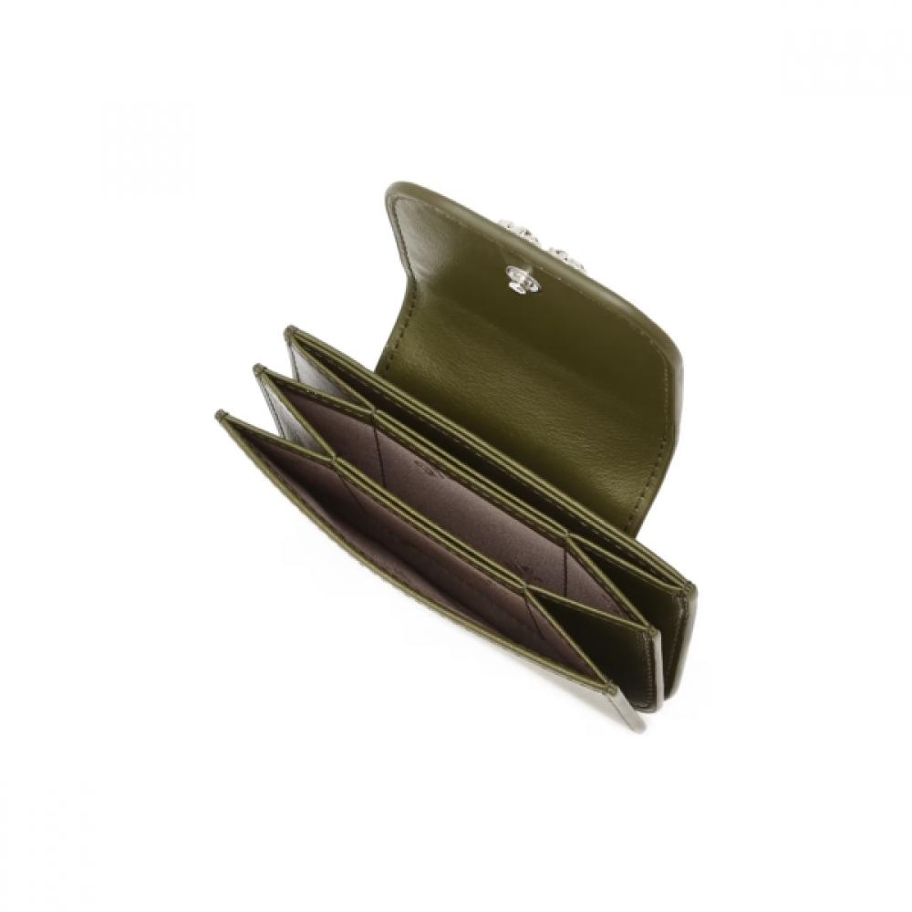 Daks Men Green Cowhide Card Wallet Accordion Dcho6f312e2