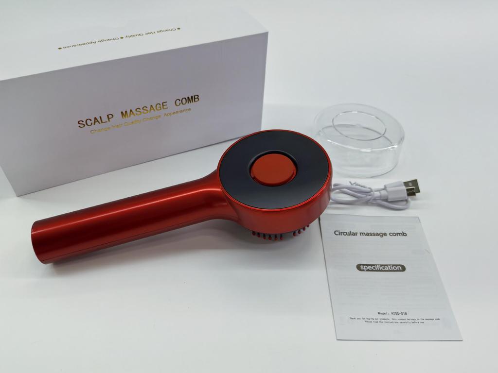 Electric EMS Microcurrent Comb with Red and Blue Light for Cross-border Massage and Liquid Application