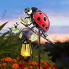 Ladybug Solar Garden Stake Light with Hanging Solar Lantern