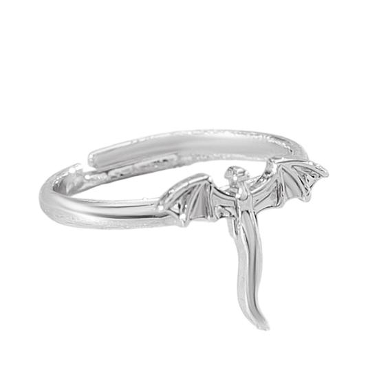 

Adjustable Length Bracelet Pterosaur Pendant Three-Dimensional Flying Dragon Design Polished Texture Necklace Opening Ring C