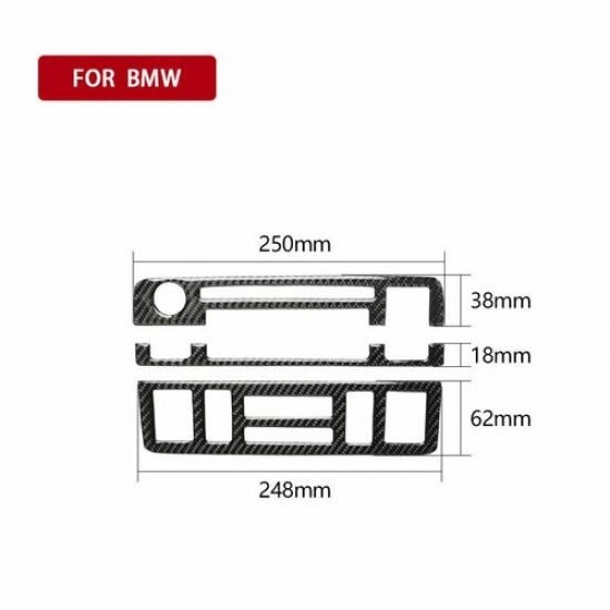 For BMW 3 Series E46 98-05 Carbon Fiber Console AC CD Panel Sticker Cover Trim