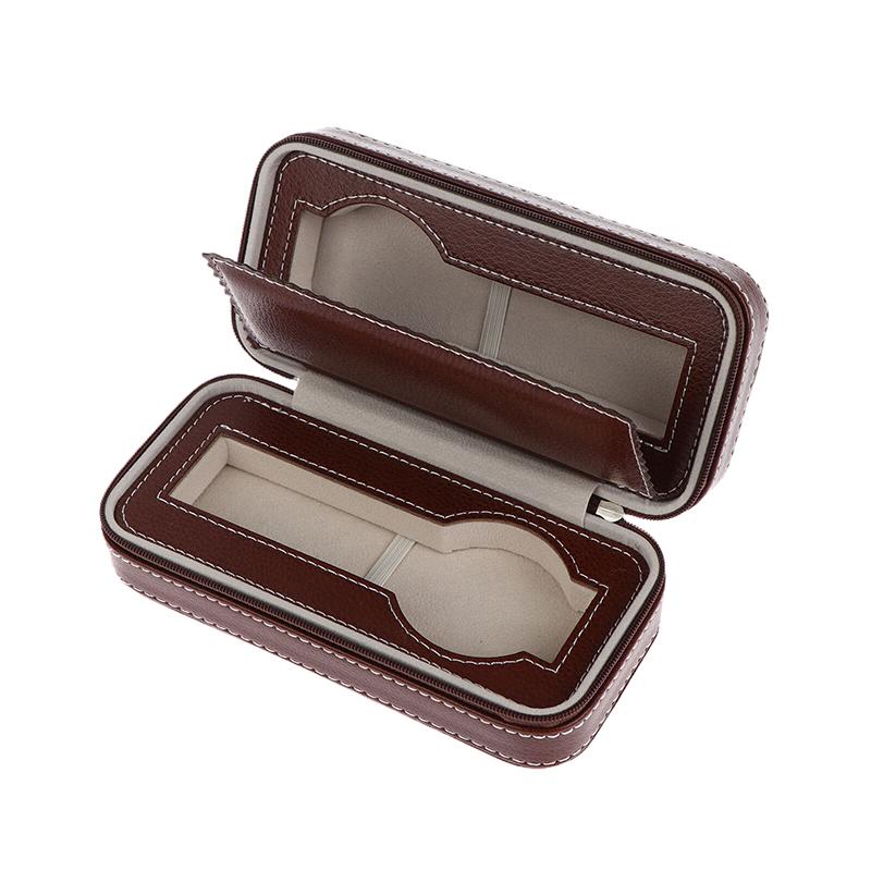 

2/4//8 Отделений Сумка для хранения часов из ПУ кожи Винтажная Простая Винтажная Коробка для демонстрации часов Пылезащитный Встроенный Органайзер для часов 2 slots коричневый