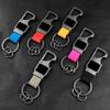 Laser Custom Cowhide Bottle Opener Leather Metal Keychain Multifunctional Key Chain Laser Engrave Car Keyring  for Men and Women