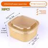 10Pcs Disposable Lunch Box Kraft Paper Square Lunch Box Fast Food Packing Boxes Paper Bowls With Lid Household Bento Boxes