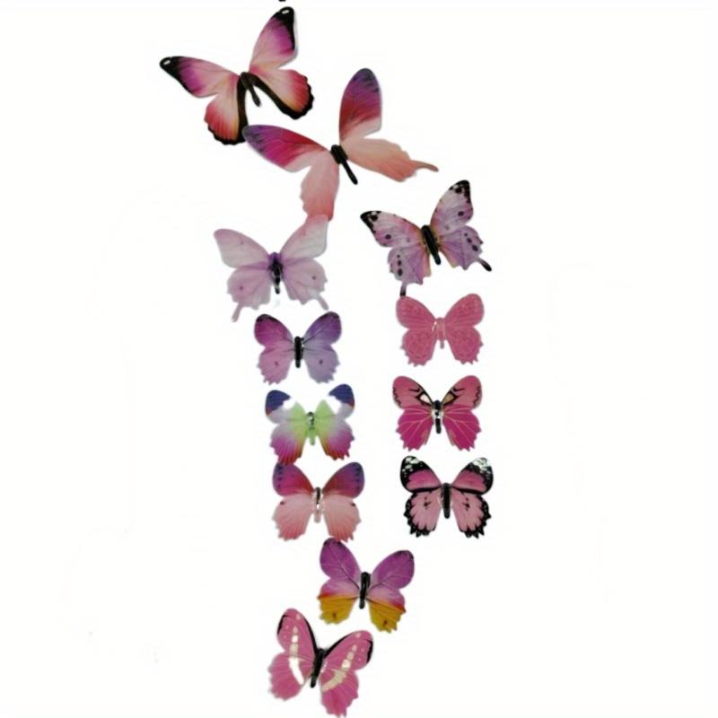 

12PCS luminous butterfly wall sticker modern style 3D luminous sticker home decoration sticker розовый