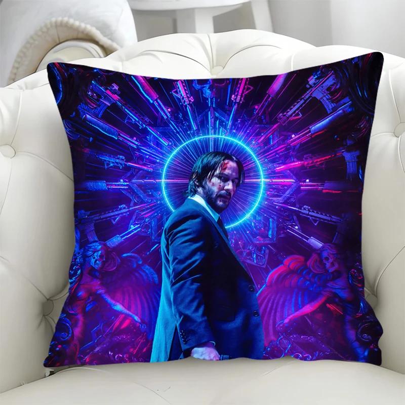 Sofa Cushion Cover 45x45cm John Wick Pillowcase 45*45 Pillow Cases for Bed Fall Decor Decorative Pillowcases 40x40 Lounge Chairs