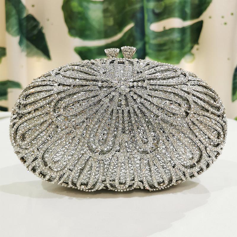 

WHTUOHENG Gold Diamond Floral Evening Women Clutch Bags Best Christmas Gift Lady Wedding Bridal Clutches Phone Crystal Purses 18cmX11cmX6cm