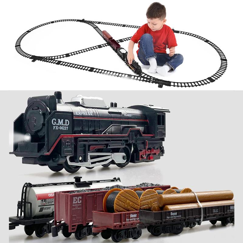 Elektrisches Weihnachtszugset - Legierungslokomotive mit Lichtern & Geräuschen für Baumdekoration, Geschenk für Kinder von 4-10 Jahren (Fracht inbegriffen)