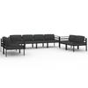 Vidaxl 8-Cz. Garden Furniture Set, Cushions, Aluminium, Anthracite