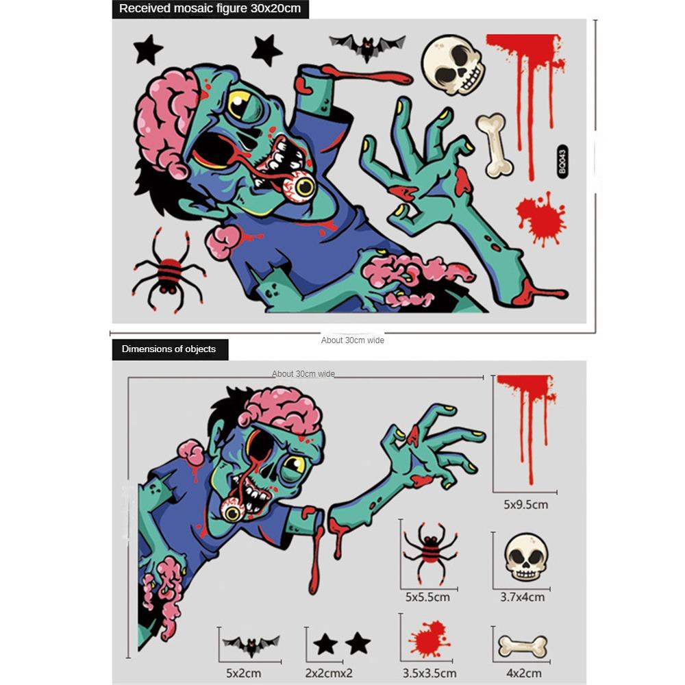 

Стеклянное окно Уникальная наклейка Ужасный реквизит Требовать Хэллоуин Паутина на окне Хэллоуин Незабываемая печать Зомби