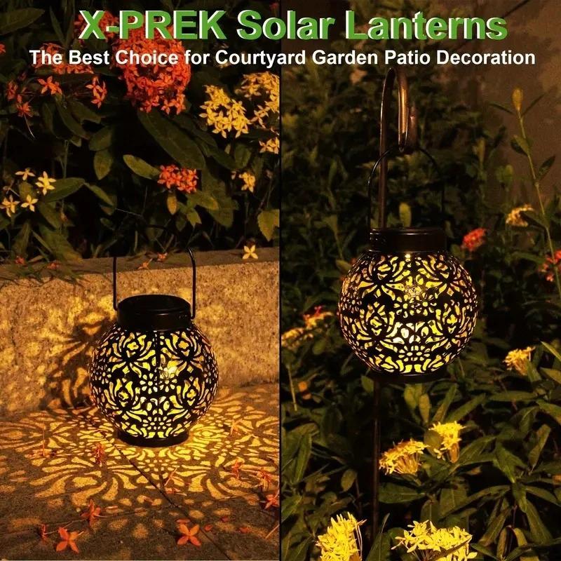 800 lm Solarlaternen zum Aufhängen im Freien, warmweiße Gartenlaternen, wasserdichte Terrassendekoration für die Gartenlandschaftsdekoration
