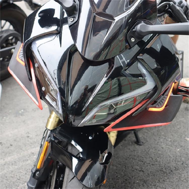 LED Decorative Winglets Body Trim Sticker Fairing Air Deflectors For Increased Motorbike And Electric Bike Visibility 2x