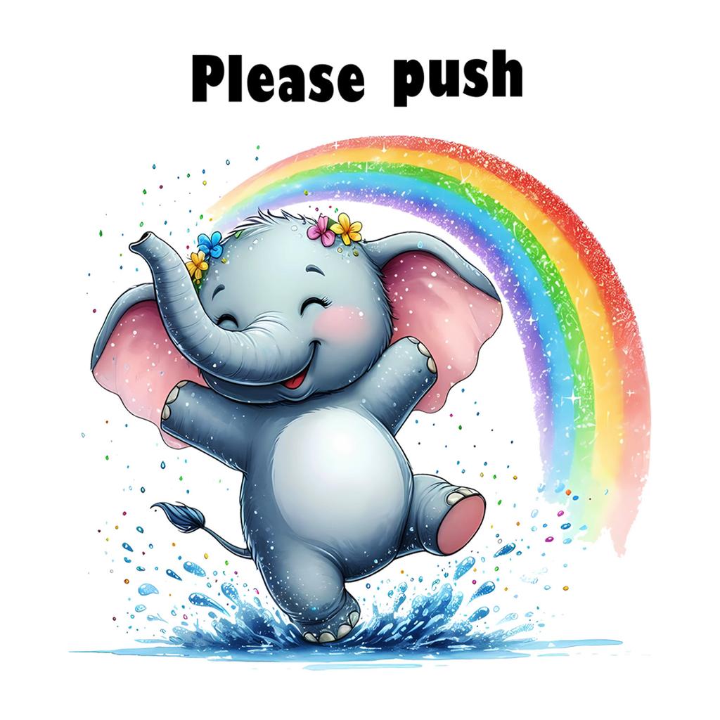 Rainbow Elephant Toilet Sticker Cute Removable Self-Adhesive for Bathroom Home Decor