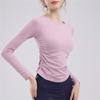 Pilates Long Sleeved Slimming And Fashionable Fitness Suit Top With Chest Cushion For Slimming, Dance Training, Running, Yoga Suit