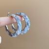 Trendy Leopard Print Earrings Acetic Acid Geometric Earrings Set Sweet C-shaped Earring Set  Girls