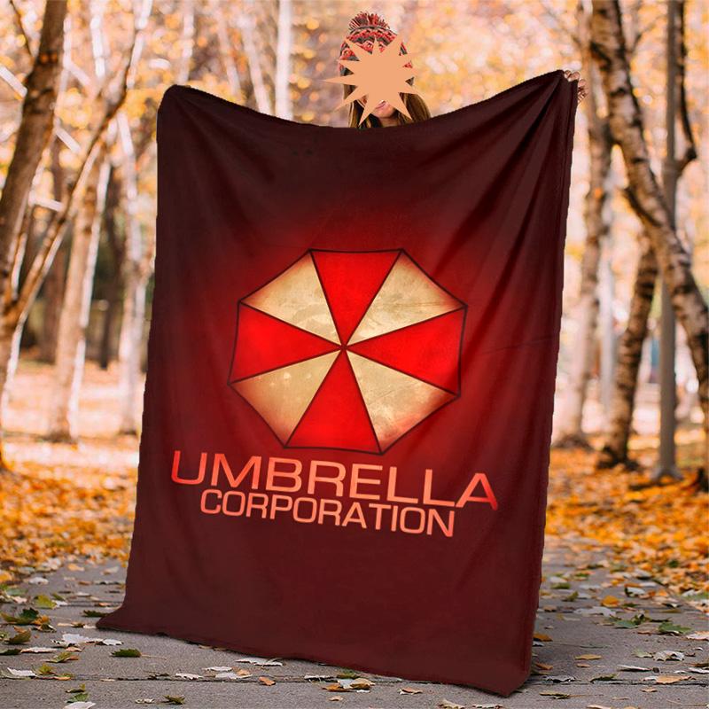 Umbrella Corp Flannel Blanket Soft Warm All-Season Throw, Design for Camping, Car Travel, Hiking Sofa, Bed, Office Perfect Gift for Parties