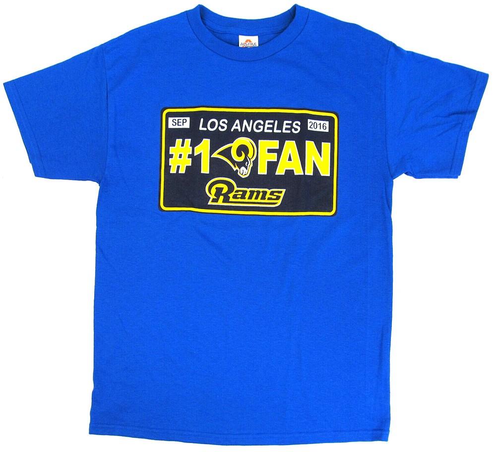 LA RAMS 1 Fan T-shirt Los Angeles License Plate Men's Small or Medium New Unisex T-Shirt