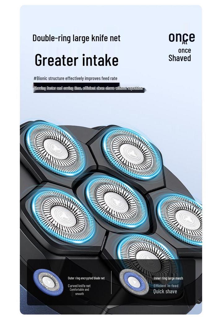 Comington Six-Blade Magnetic Headless Shaver & Multi-functional Hair Clipper for Men