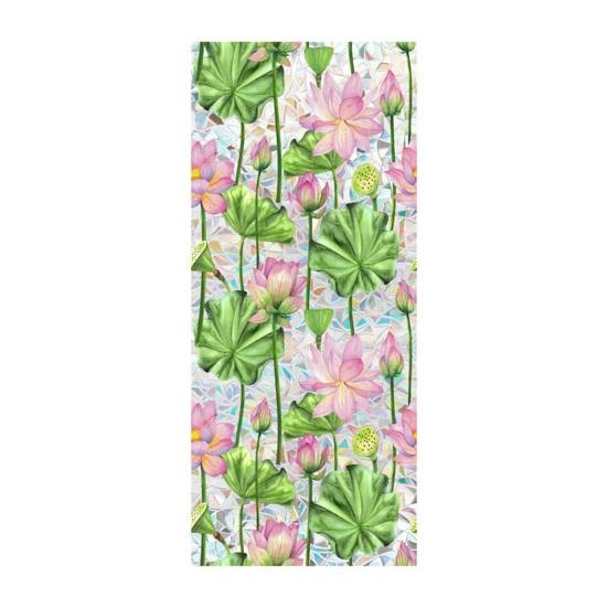 Flower Stained Glass Window Film Lotus Morning Glory Floral Window Cling Removable Decorative Static Sticker UV Blocking Privacy Decals for Living