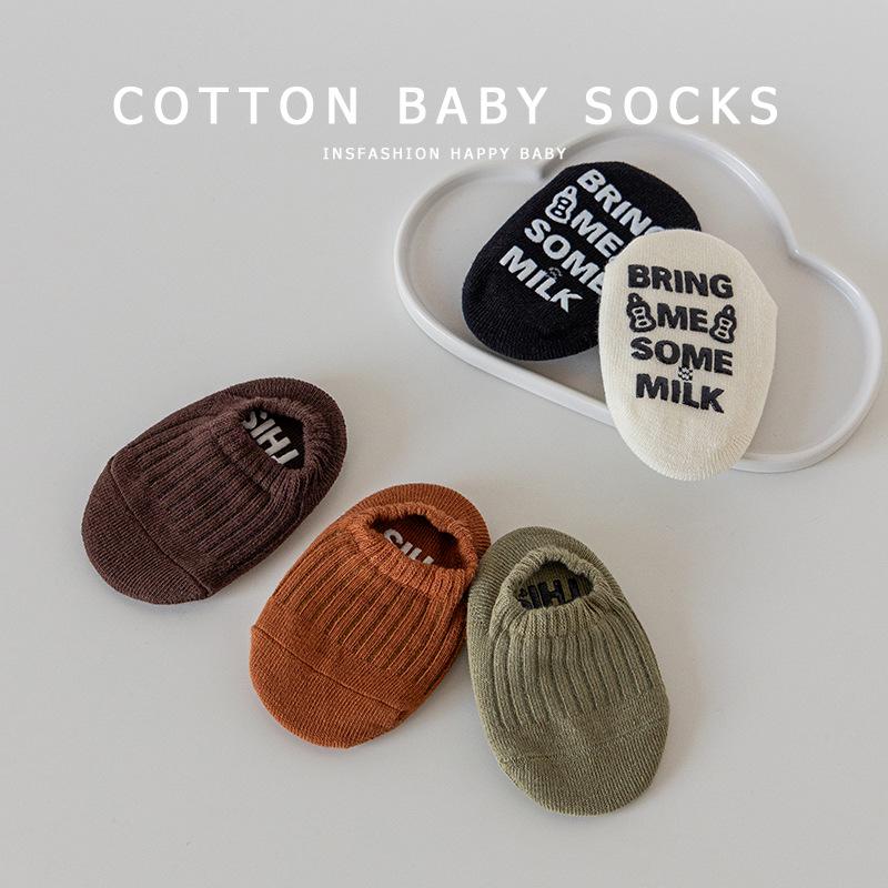 Infant Non-slip Floor Socks for Boys & Girls, Combed Cotton, Ages 0-3 Years, Ideal for Spring & Autumn.