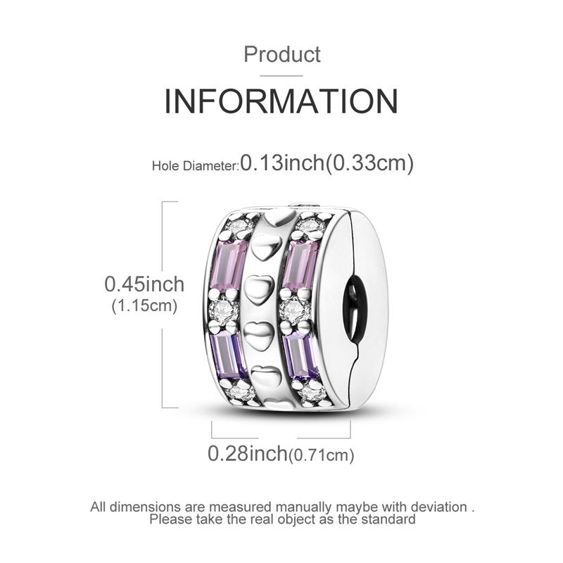 Original Charms Beads Copper Clip Charms Zircon Silicone Spacer Beads Fit Original Bracelet Diy Charm Women Jewelry