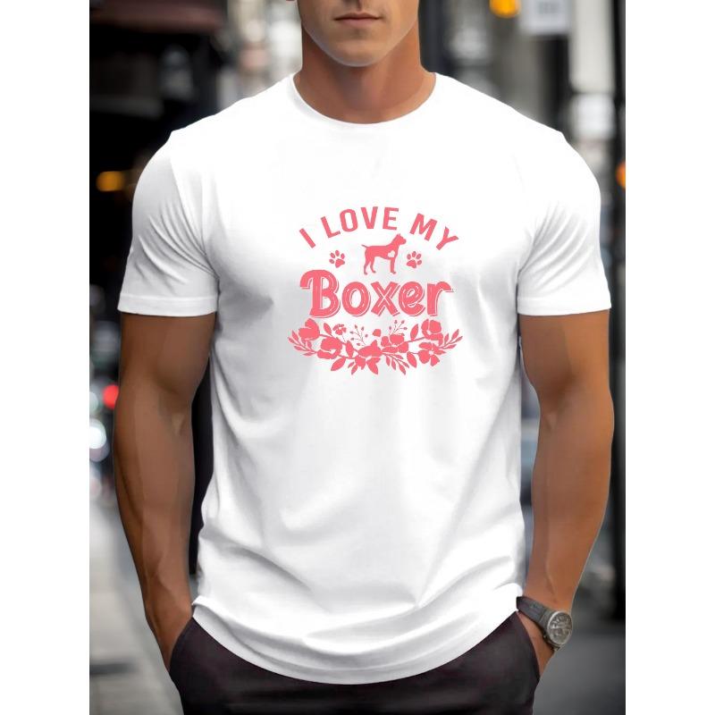 Men's Solid Color Boxer Short Sleeve T-Shirt - Summer Casual Round Neck Solid Color Top Suitable for Hot Weather & Casual Attire - Male Basic Tee