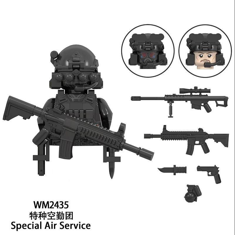 WM6147 WM6168 Vojenská série SWAT Speciální jednotky Stavebnice Komando Voják Městská policie Čepice Mini Akční figurka Hračky