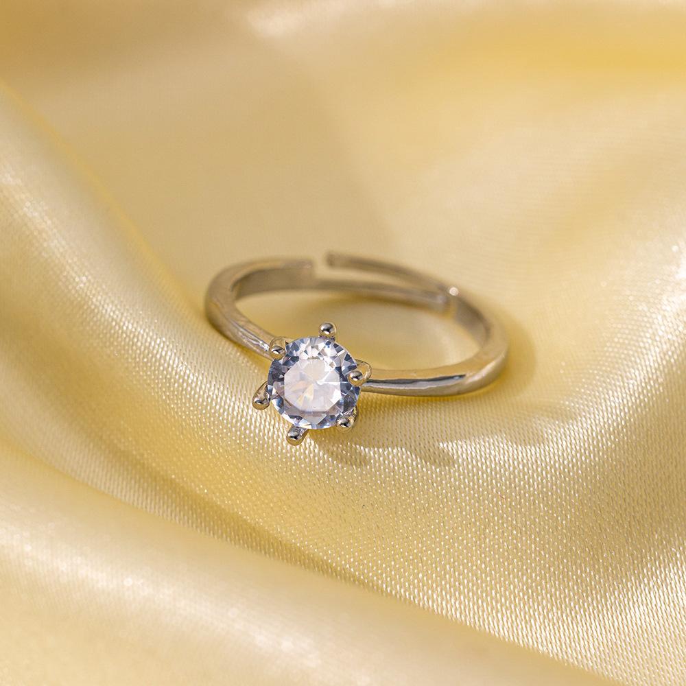 

Кольцо с регулируемым отверстием, слегка инкрустированное, простое, настоящее золото, знаменитость из Интернета, изысканное, супер-флеш, циркон, кольцо для девушки