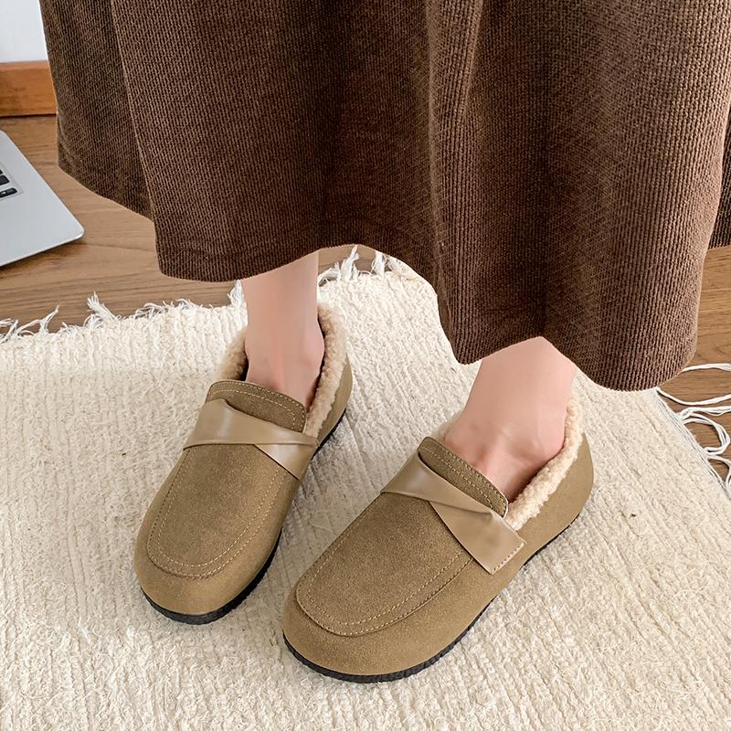 Fashion Women's Cotton Shoes 2024 Winter Slip-on Warm Plush Cotton Shoes Outdoor Casual Fashion Comfortable Shopping Women's Shoes