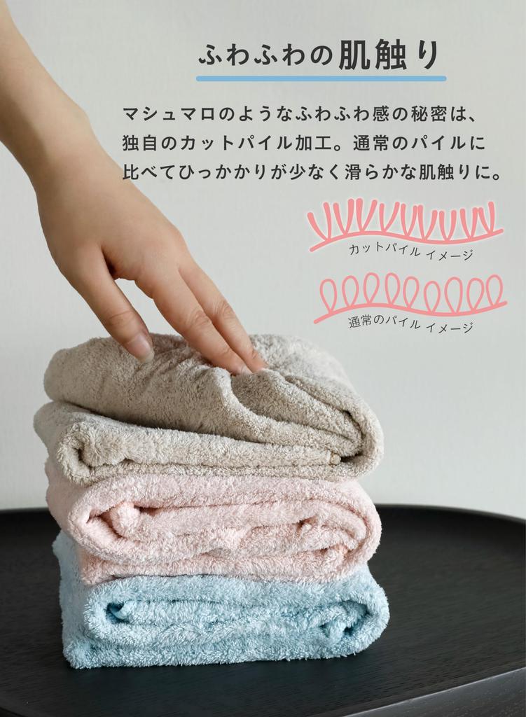 CB JAPAN Carari Face 4x Absorbent Earth Carari Earth Towels, Microfiber, Blue, 3-Pack, Quick-Drying, Marshmallow-Soft, Fluffy, 30x80cm,