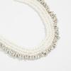 Double Layer Geometric Designs Collar Necklace with Imitation Pearls for Women Trendy Neckchain Fashion Jewelry