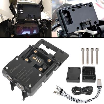 Chargeur USB universel pour téléphone portable 12-30 V pour BMW R1200GS ADV F800GS F700GS Honda CRF1000L Africa Twin 2016, support de téléphone portable adapté à la barre anti-roulis de 12 mm