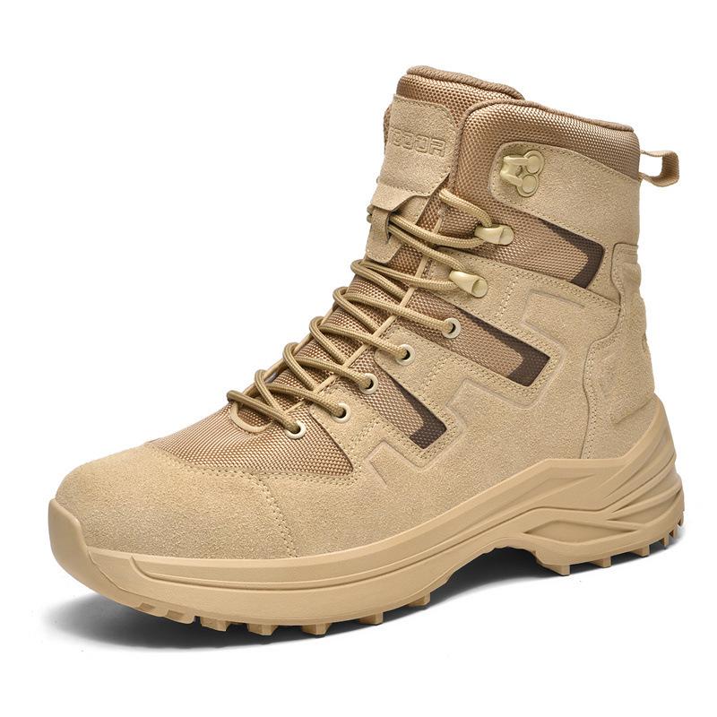 Men's Large Outdoor Hiking Boots: Wear-Resistant, Anti-Kick Military Style for Camping and Sports.