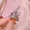 100%  Sterling Silver Bridal  Long Pearl Necklace Earrings Ring Pendant  Set Lady Engagement Wedding Party Gift