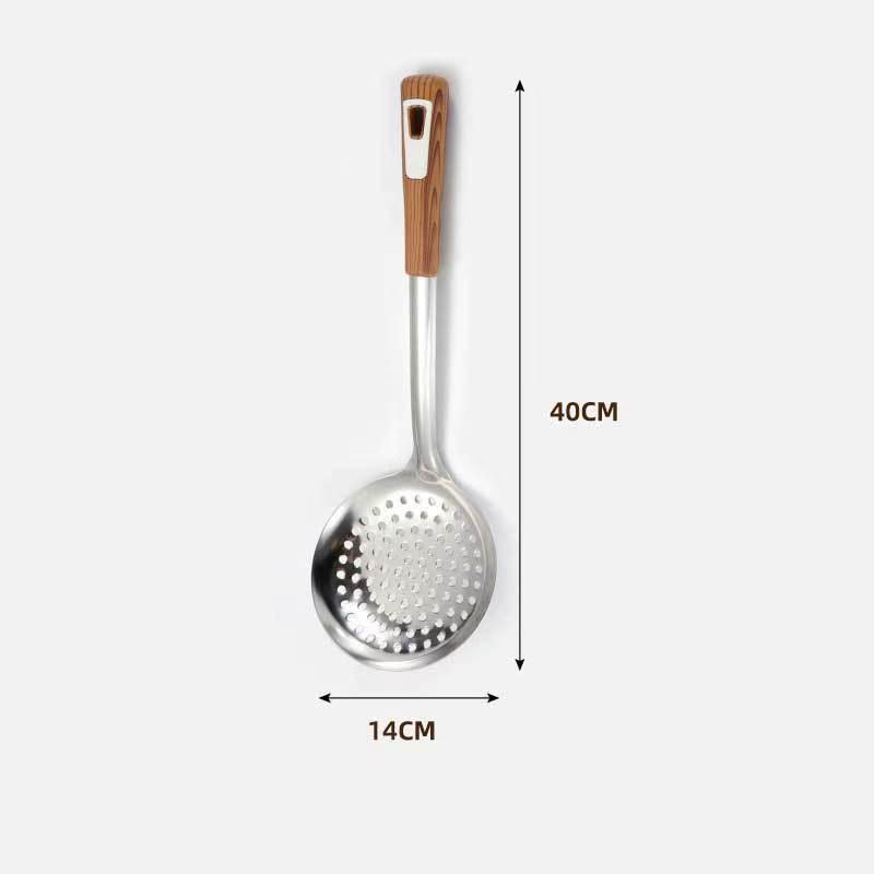 Large Stainless Steel Colander & Oil Separator Spoon for Noodles, Dumplings, and Hot Pot
