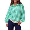 Maglione a collo alto a quadri in misto cotone da donna a maniche lunghe, stile casual autunnale