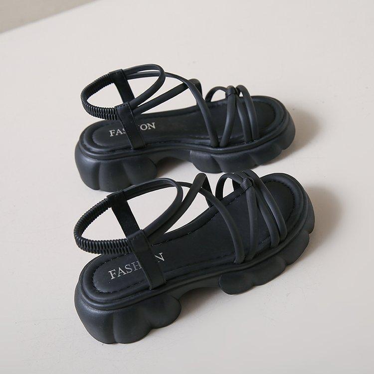 Sandals female summer new fairy style with skirt platform open-toed Roman sandals