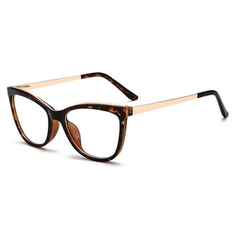Diopter 0 -0.5 -0.75 -1.0 -1.5 -2.0 -3.0 To -8.0 Myopia Glasses Anti Blue Light Cat Eye Big Frame Prescription Eyewear