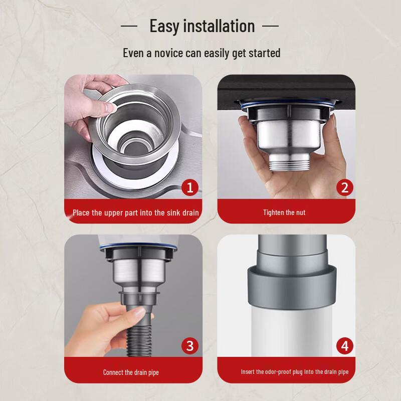 Kitchen Sink Drain Pipe Strainer with Overflow