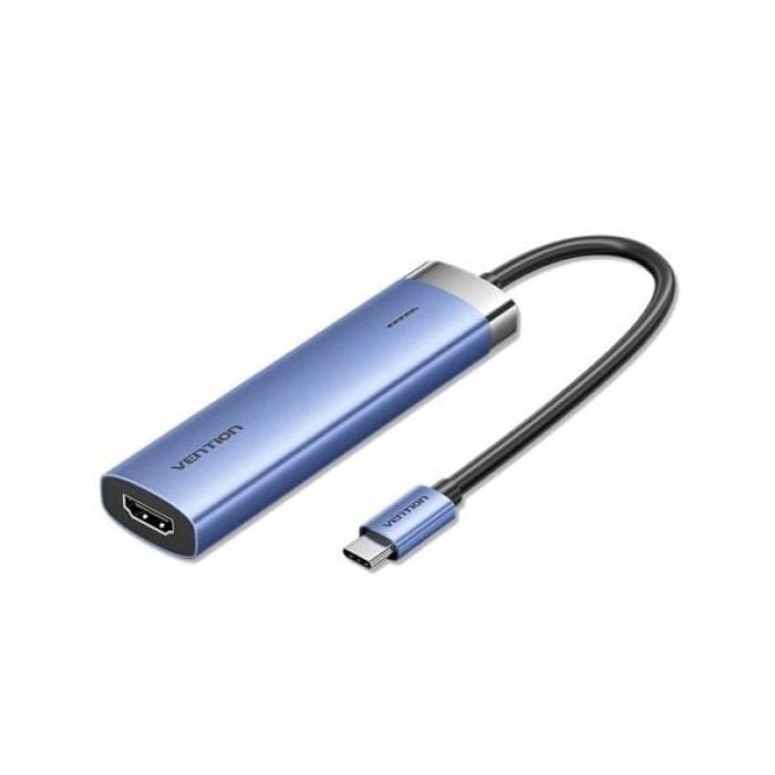 Station d'accueil Vention TGESB 3xUSB 3.0 HDMI 4K@30Hz USB-C PD 100W Aluminium Bleu